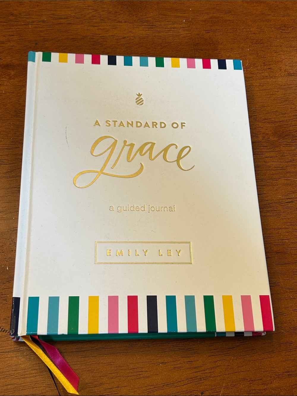 Emily Ley "A Standard of Grace" Guided Journal – Cream with Multicolor Stripes